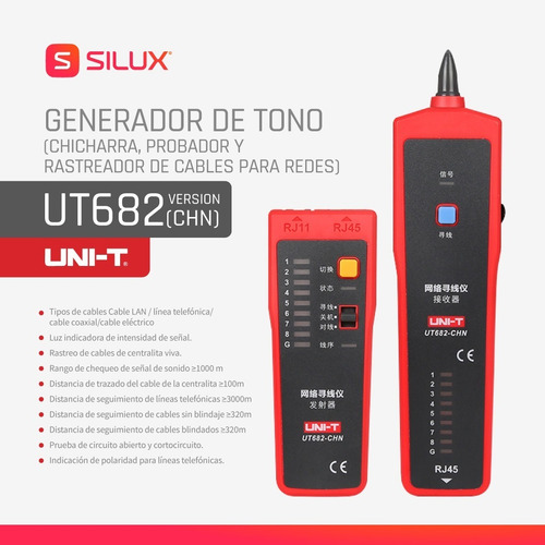 Imagen 2 de 6 de Generador De Tono Chicharra Telefonica Lan Tester Unit Ut682