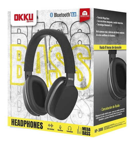 Audifonos Okku Bluetooth/input Color Negro