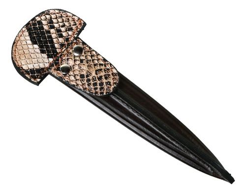 Vaina Para Cuchillo De Cuero Diseño Víbora Marrón 14 Cm