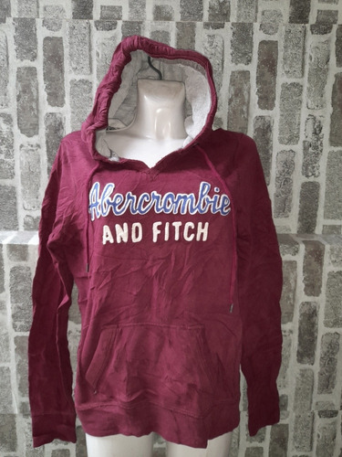 Sudadera Abercrombie Guinda Talla L De Mujer-d1 