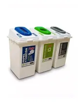 Comprar Estacion Reciclado Colombraro 3 Cestos Adosables 60 Lts Prm