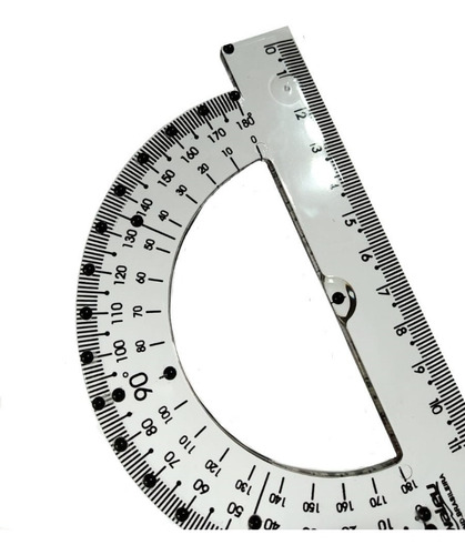 Imagem 2 de 2 de Transferidor Braille Tátil Adaptado Baixa Visão 180 Graus