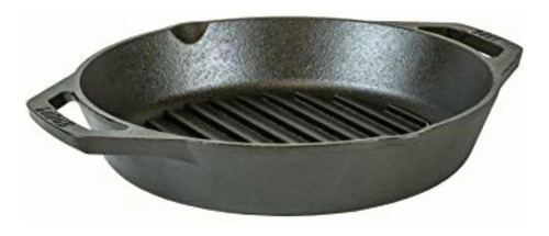 Lodge 10.25 Cast Iron Dual Handle Grill Pan, Black