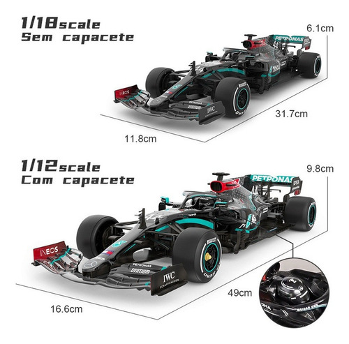 Controle Remoto Rc 1/18 F1 Mercedes-amg W11 #44 Hamilton F
