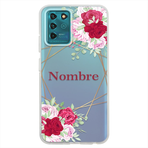 Funda Zte Uso Rudo Flores Personalizada Con Tu Nombre