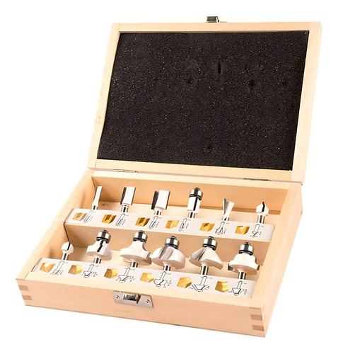 Kit De 12 Fresas Para Router Makita D-53584 De 1/4 Madera