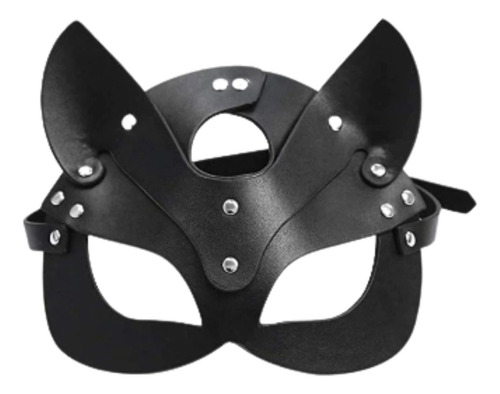 Mascara Antifaz De Gato Cuero Sexy Gothic Harness Mask 