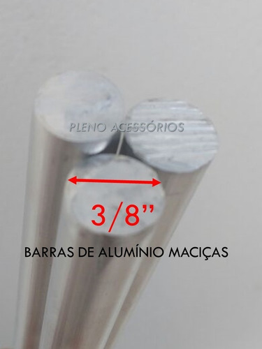 Imagem 1 de 1 de 3 Barras Maciça Alumínio Hastes Apoio Churrasqueira