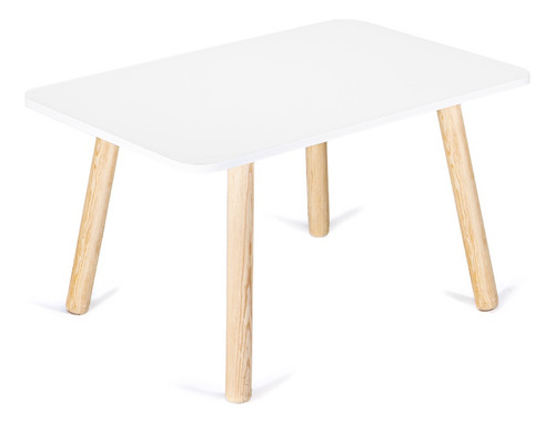 Mesa Rectangular Infantil Con Silla Eames Con Descansabrazos Blanco