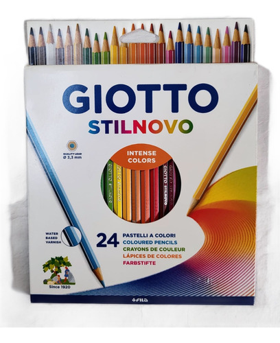 Lápices De Colores Giotto Stilnovo X24 En Caja- Minas 3.3mm