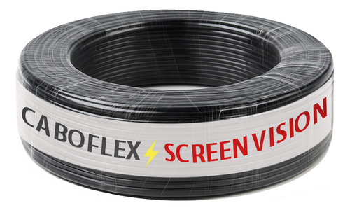 Fio 10mm cabo flexível rolo com 25 metros elétrico 750v cor preto Screen Vision