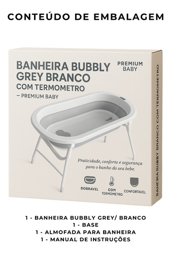 Banheira Dobravél Com Suporte Almofada E Termômetro Premium