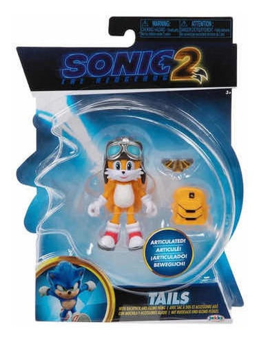 Figura Tails Línea Sonic 2 Wave 2022 + Accesorios