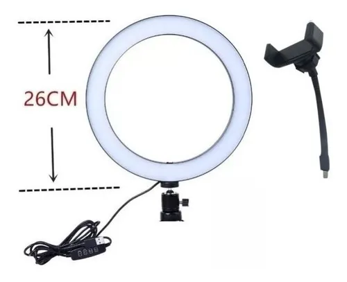 Aro De Luz Para Fotograf a 26cm Tr pode 1 Metro Tik Tok