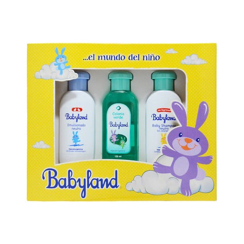 Set Baño Babyland Verde Shampoo + Colonia + Emulsionado