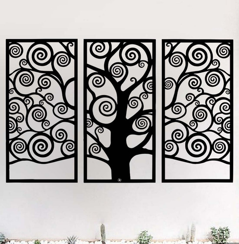 Cuadro Triptico Arbol De La Vida C4  106x87cm Mdf 6mm