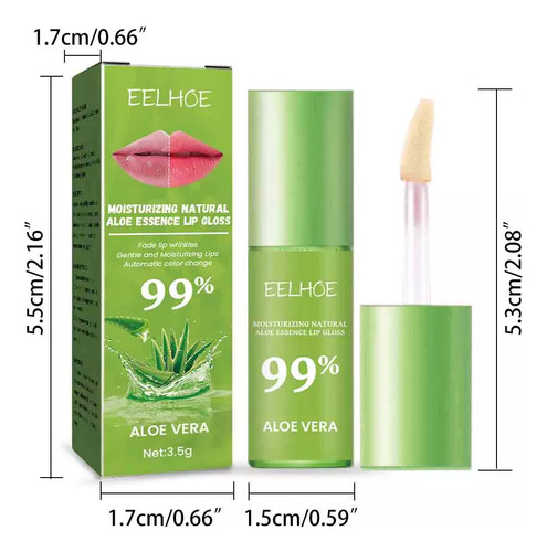 Brillo De Labios Hidratante Natural Con Aloe Natural, Color