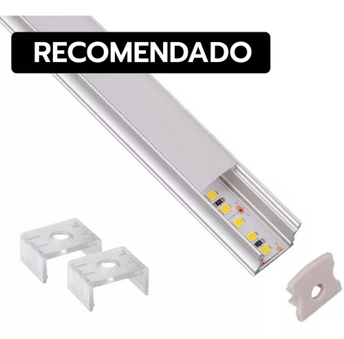 Pack 15: Perfil De Aluminio Para Tira Led Sobreponer Muebles