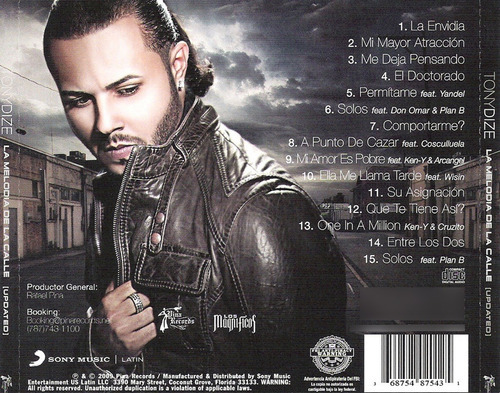 Imagen 2 de 2 de Tony Dize / La Melodia De La Calle / 1 Cd Nuevo - Original