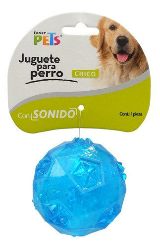Fancy Pets Juguete Pelota Prisma Chica C/sonido Texturizada Color Azul