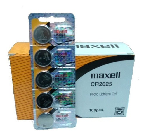 Bateria Cr2025/2016 Maxell Prata Lithium 3v Cartela 5 Unids