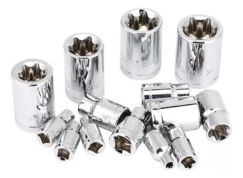 Juego De Llaves De Estrella E-torx Hembra De 14 Pieza
