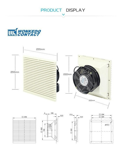 Ventilador Extractor Axial C/filtro 24vac 3325-230 Wonkedo