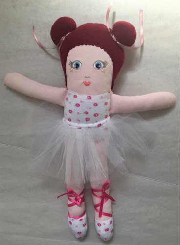 Romántica Muñeca De Apego Artesanal - 50 Cm Rositas Rococó