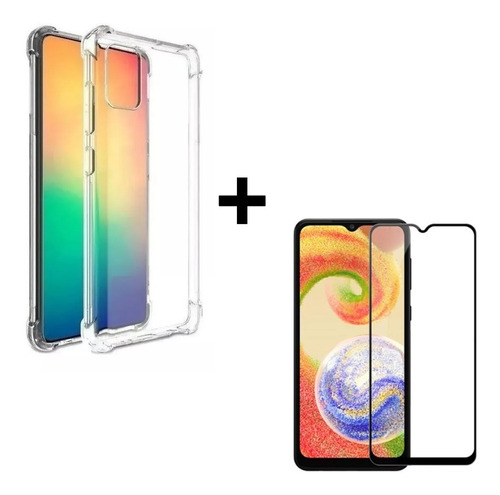 Funda Para Samsung A04 Tpu Antishock Reforzada + Vidrio 9d