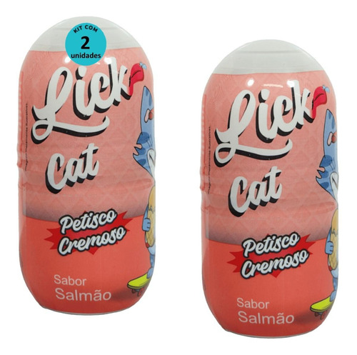 Hana Lick Cat Sabor Salmão 40g Petisco Cremoso Gatos Kit 2