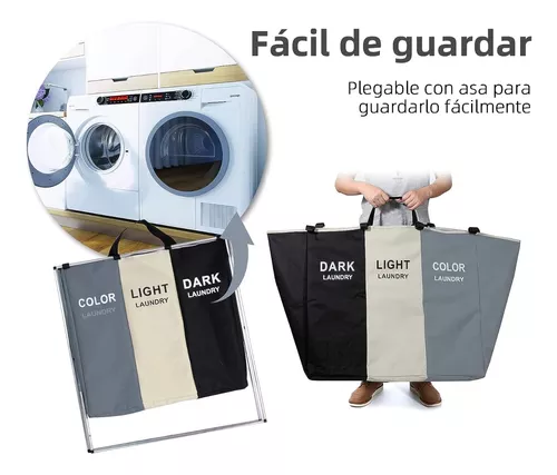 Cesto Ropa Sucia Plegable Multifunción 3 Compartimientos