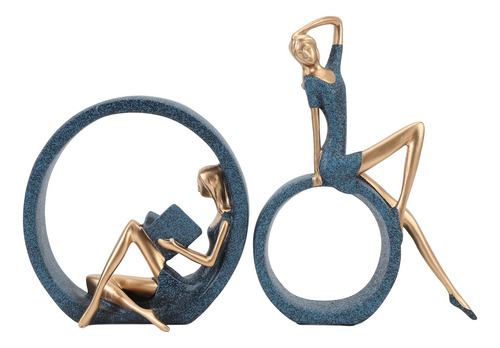 Figuras De Niña De Yoga, 2 Unidades, Leyendo Un Libro