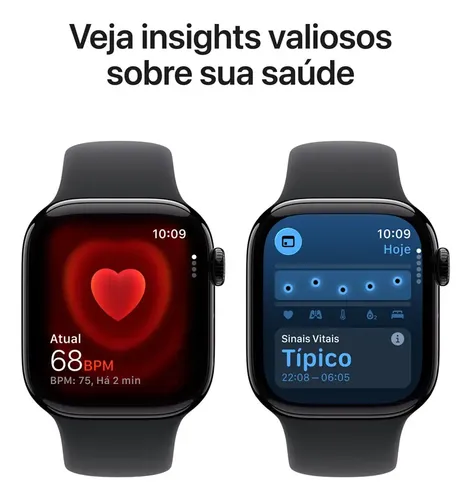 Apple Watch Series 11 GPS - Caixa preta brilhante de alumínio – 42