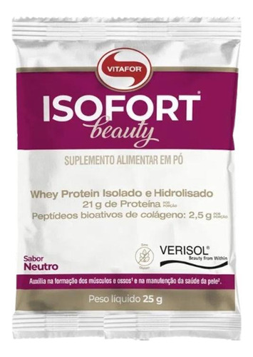 Kit 3x: Isofort Beauty Whey Protein Neutro Vitafor 25g