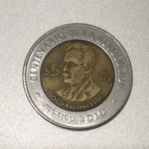 5 Pesos Mexico, 2008 José Vasconcelos