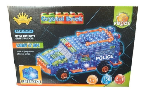 Juguete Bloques Construccion Con Luz Led Policia Bomberos