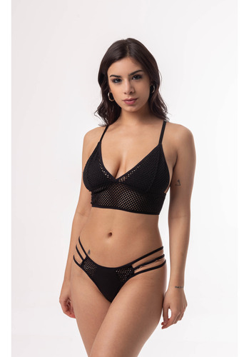 Conjunto Bralet Y Tanga Rejilla.