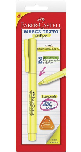 Pincel Marca Texto Amarelo Grifpen Faber-castell