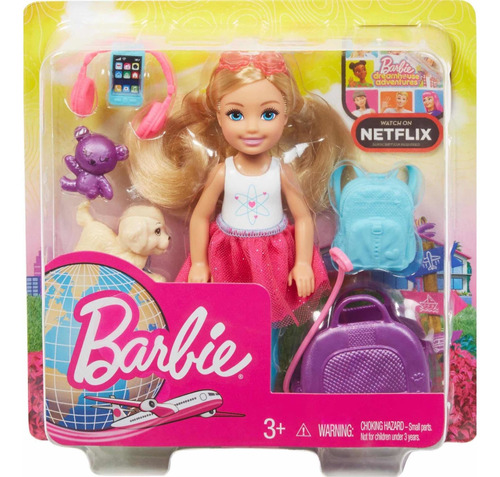 Imagen 1 de 7 de Barbie - Chelsea - Viajera Con Mascota - Original - Mattel!