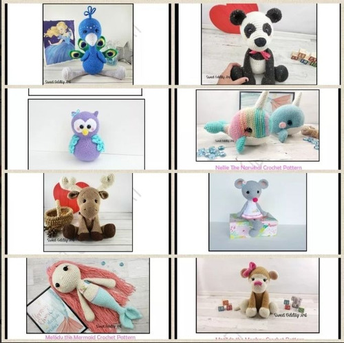 Pack 80 Patrones Animales Amigurumis Muñecos Crochet Ingles
