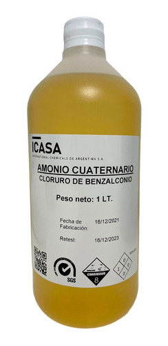 Amonio Cuaternario 1l Cloruro De Benzalconio Concentrado Pr