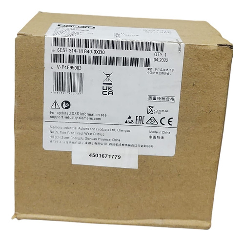 Simatic S7-1200 Cpu Siemens 6es7214-1hg40-0xb0
