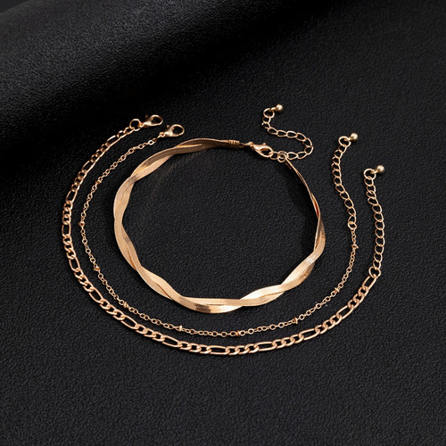 Conjunto De Tobilleras Vintage Con Cadena De Serpiente Para