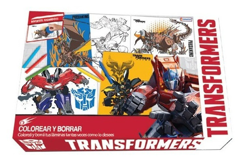 Colorear Y Borrar Transformers Optimus Bumble Kit Arte Pinta
