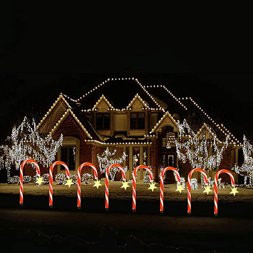 Luces De Navidad De Bastón De Caramelo, Decoraciones Navideñ
