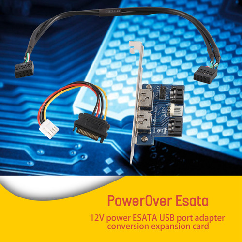 Adaptador De Puerto Usb Power Over Esata De Doble Puerto A 5