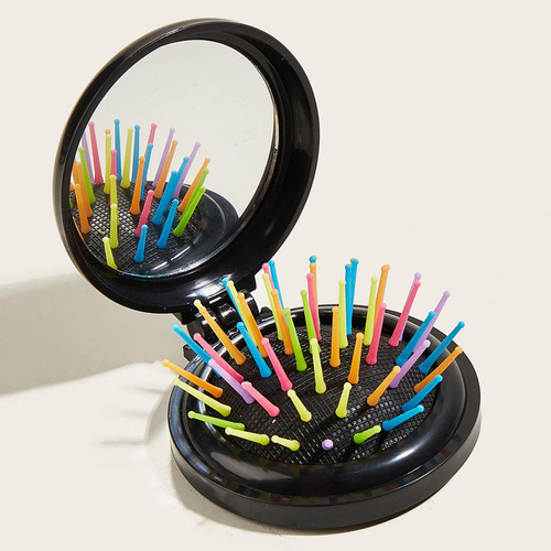 Peine Con Espejo Cepillos Redondos Para El Cabello Negro