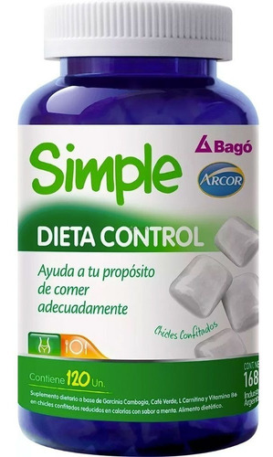 Simple Bago Dieta Control X 120 Chicles Confitados