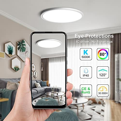 Lámpara De Techo Led De Montaje Empotrado, Blanco 5000 K, 12