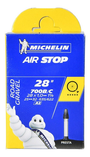 Camara Michelin Airstop 700x25-32 Presta 40mm Ruta Gravel